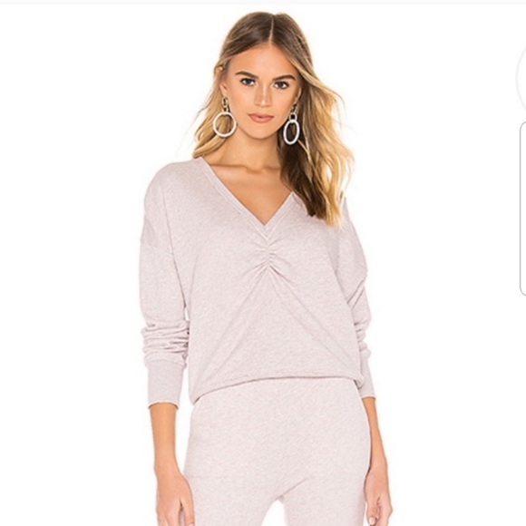 Joie Tops - Joie Warda Pima Cotton Cropped Ruched Sweatshirt